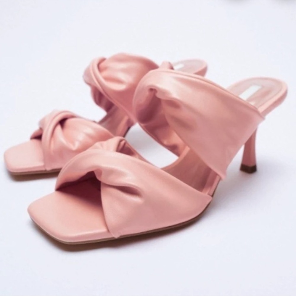 Zara Blush Pink Heeled Sandals